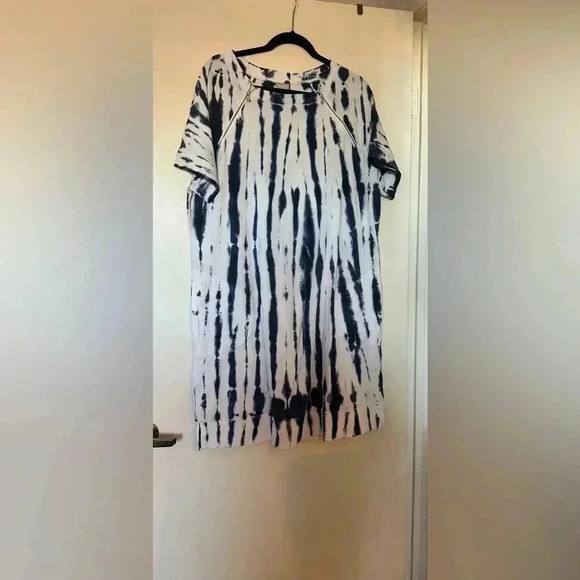 Chico’s French Terry Tye Dye Short Sleeve Dress - Picture 1 of 8